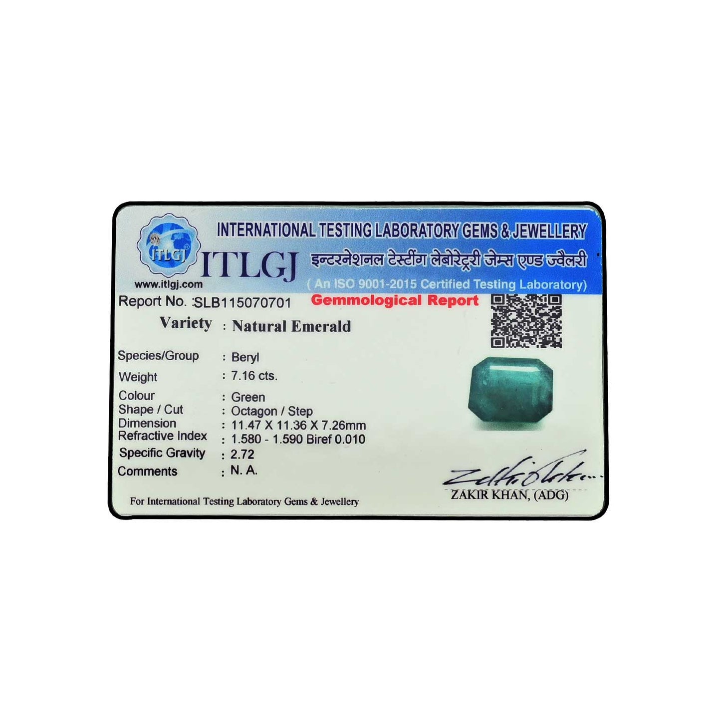 Zambian Emerald (Panna) - 7.16 Carat