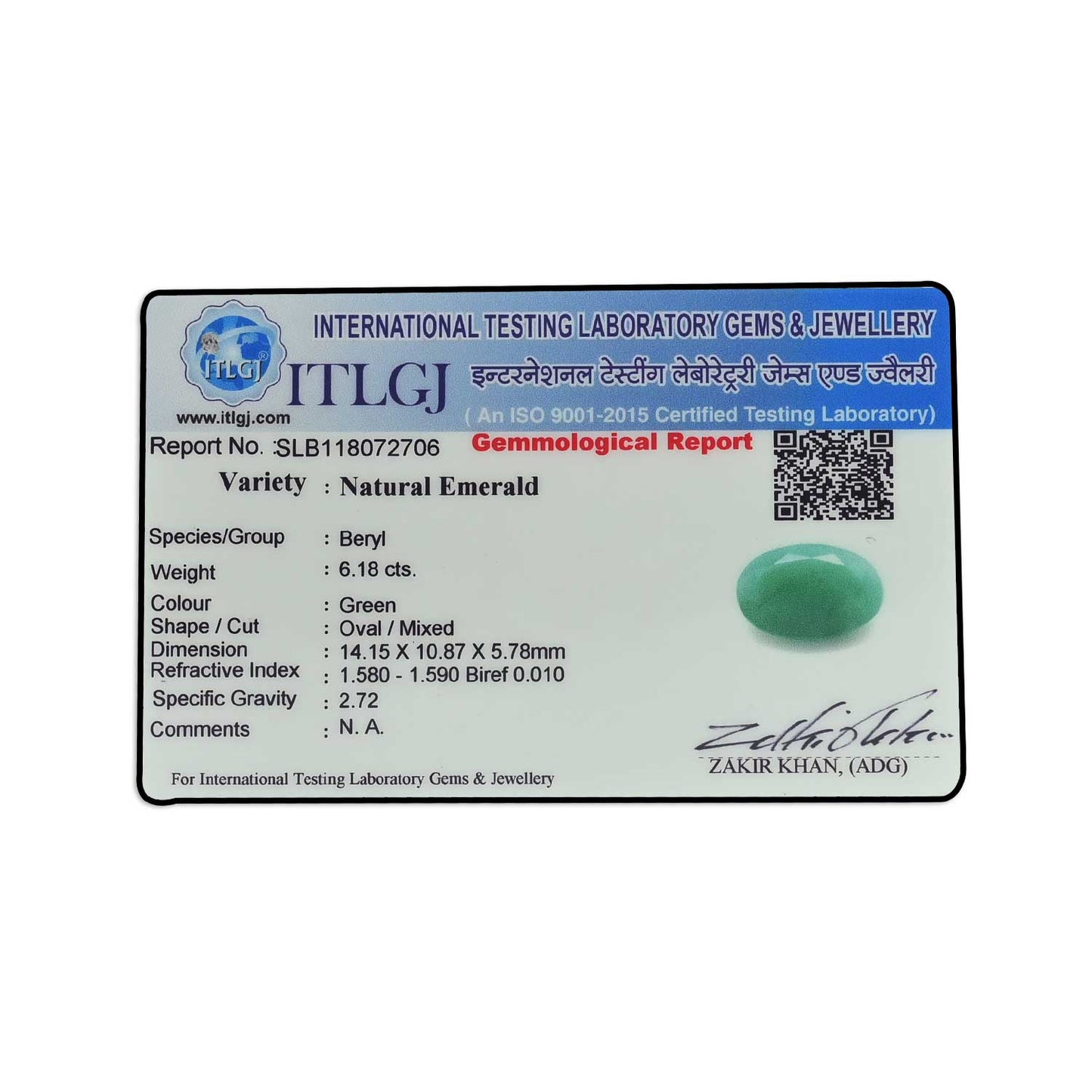 Brazil Emerald (Panna) - 6.18 Carat