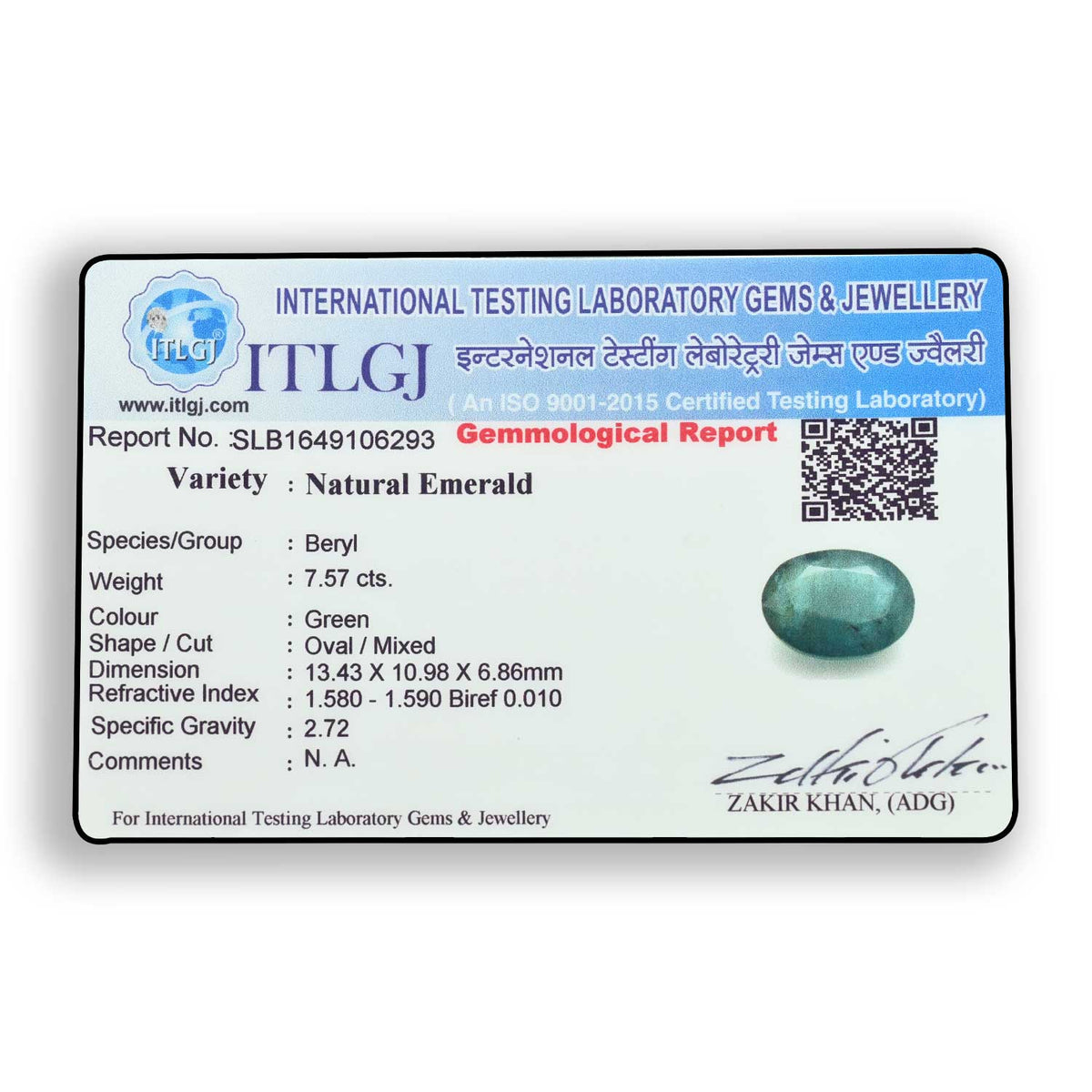 Zambian Emerald (Panna) Stone 7.57 Carat