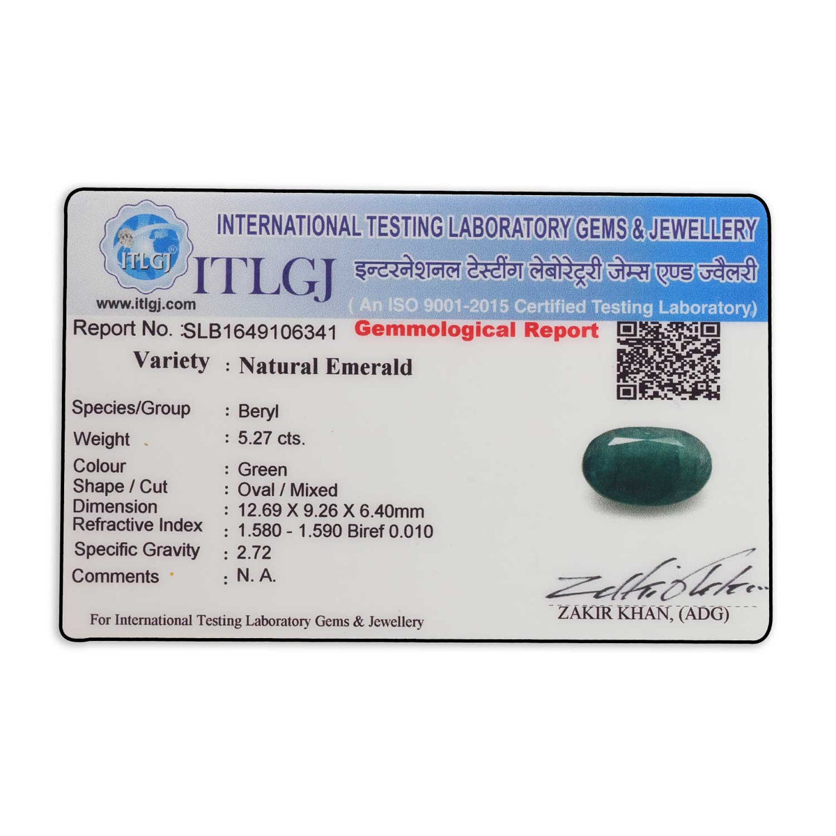 Zambian Emerald (Panna) Stone 5.27 Carat