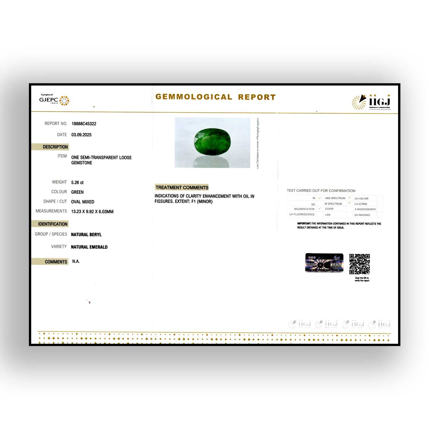 Brazilian Emerald 5.26 Carat