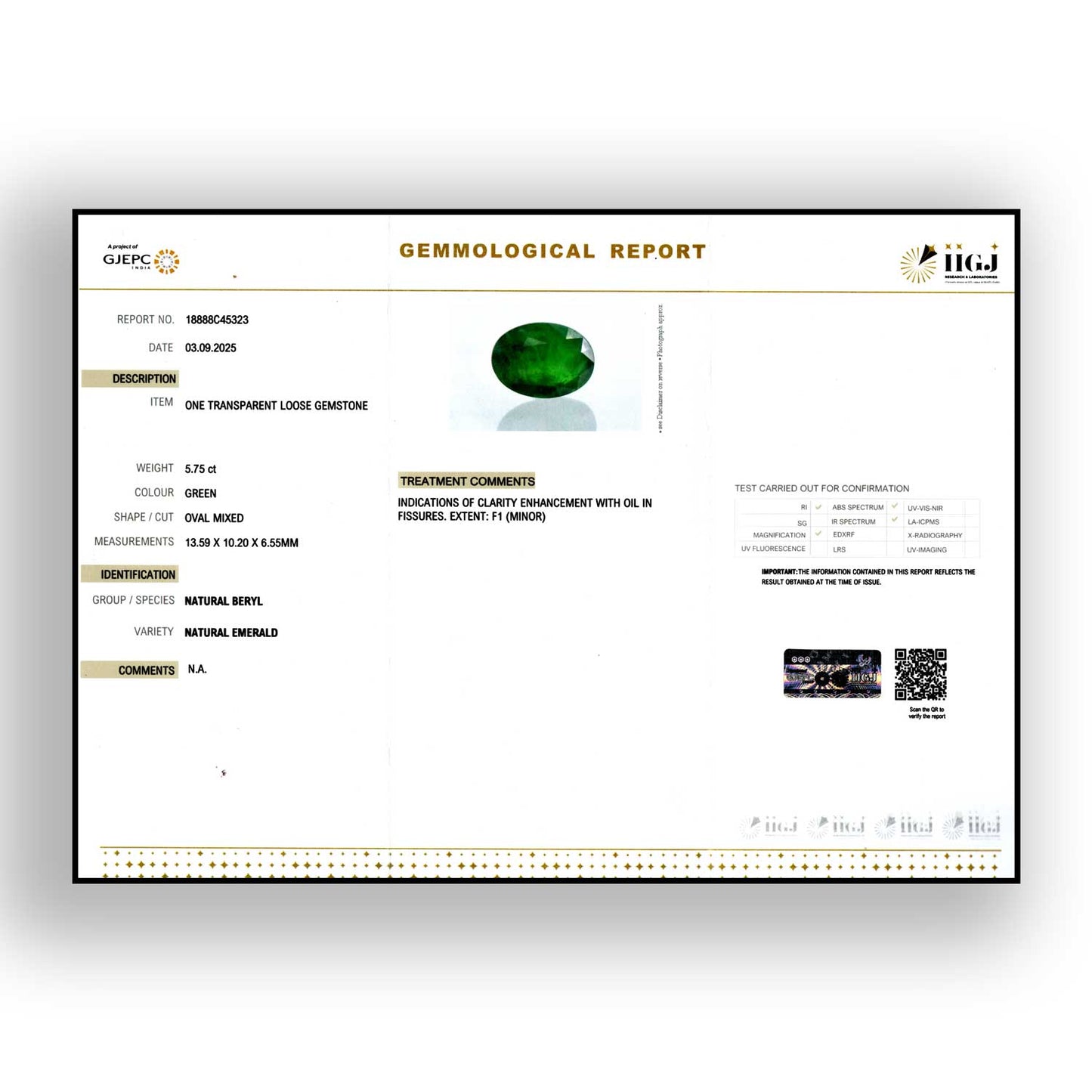 Brazilian Emerald 5.75 Carat
