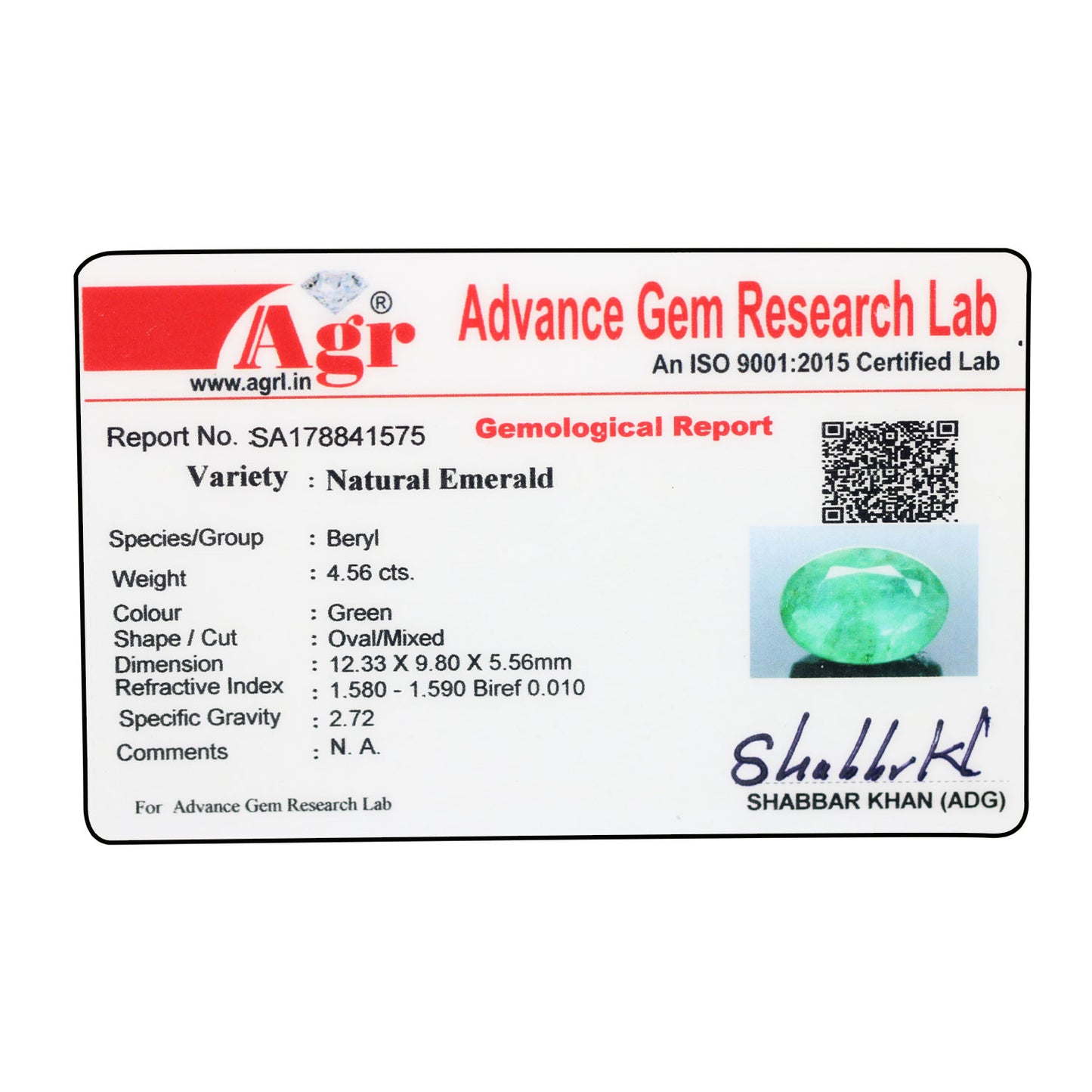 Zambian Emerald (Panna) - 4.56 Carat