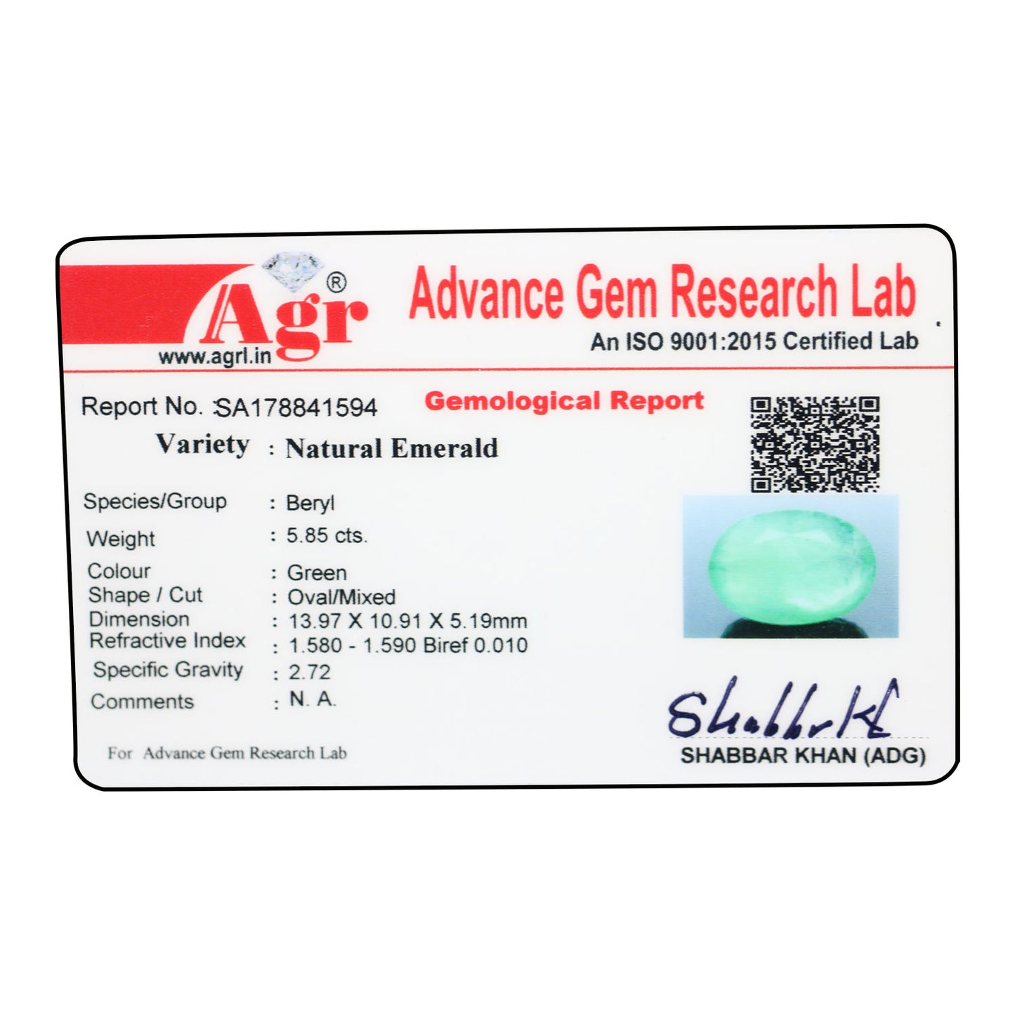 Brazil Emerald (Panna) - 5.85 Carat
