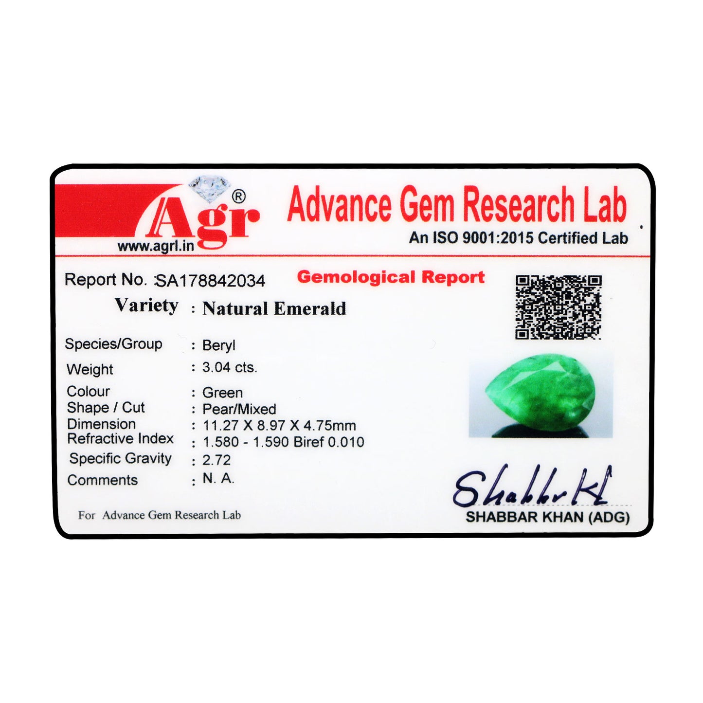 Zambian Emerald (Panna) - 3.04 Carat