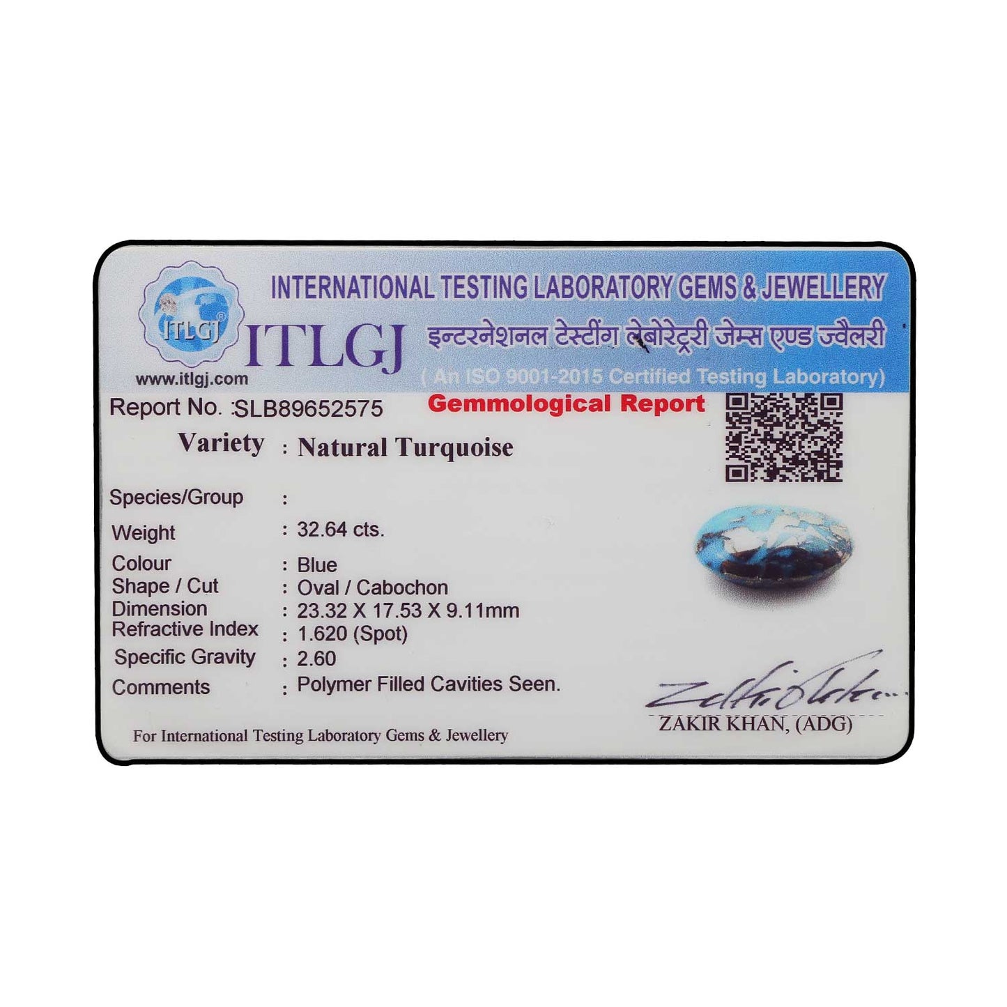 Irani Turquoise (Firoza) 32.64 Carat