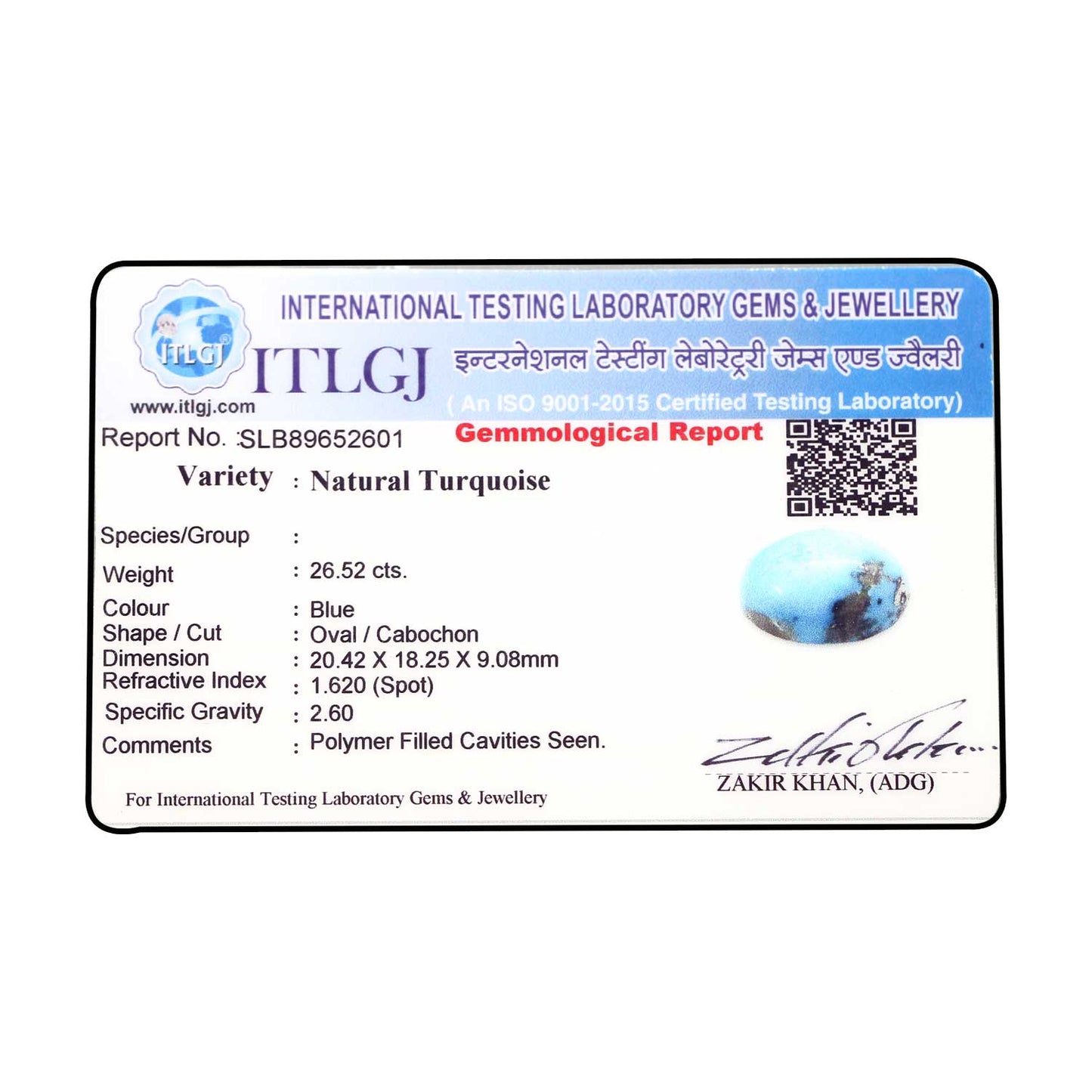 Irani Turquoise (Firoza) 26.52 Carat