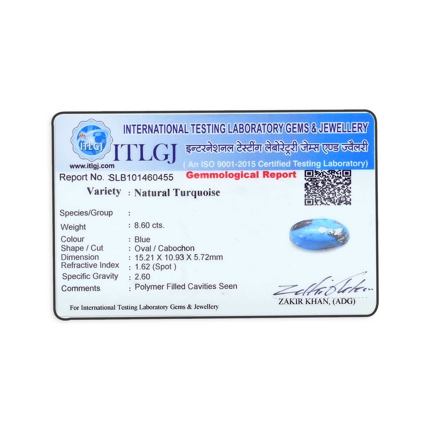 Irani Turquoise (Firoza) 8.6 Carat