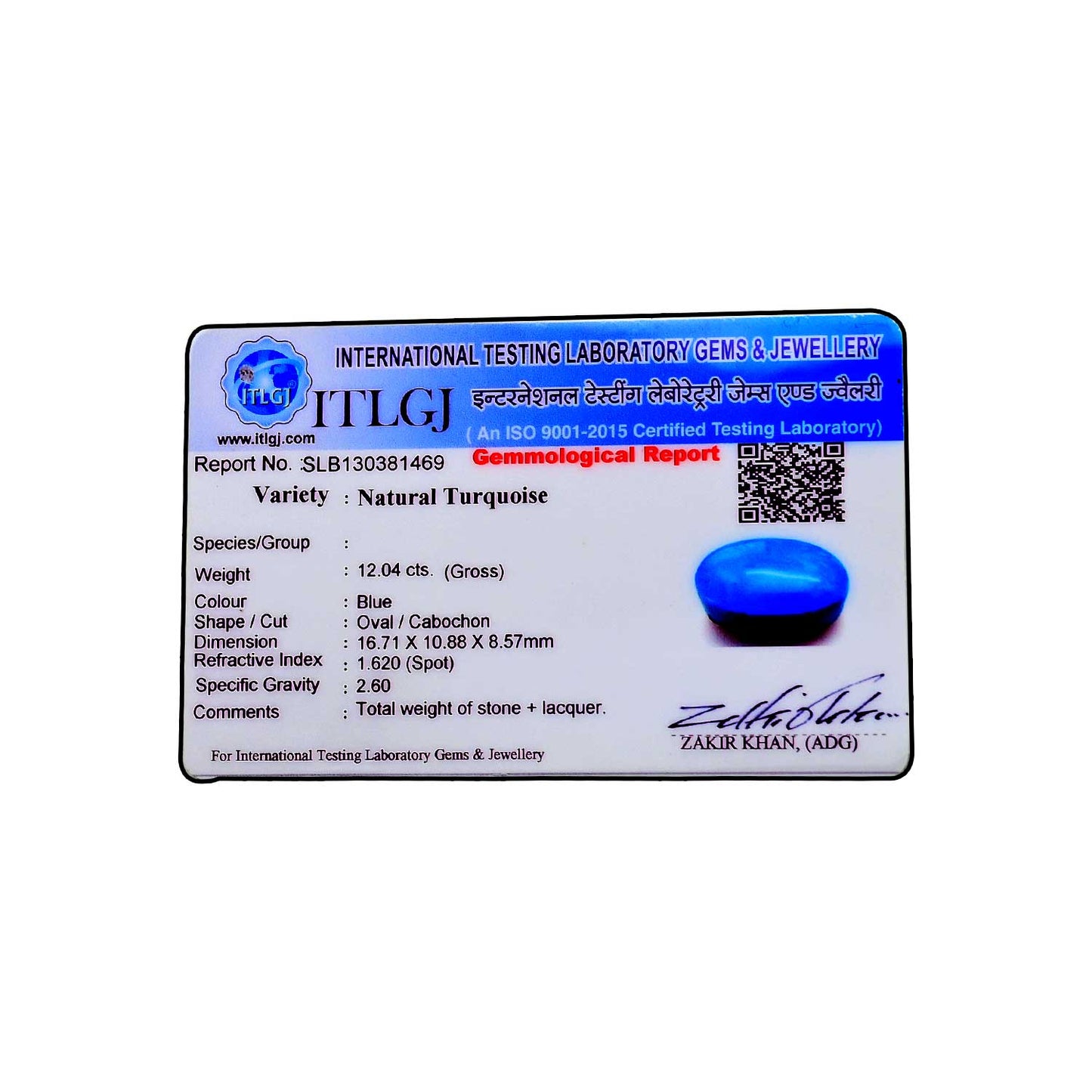 Arizona Turquoise (Firoza) 12.04 Carat
