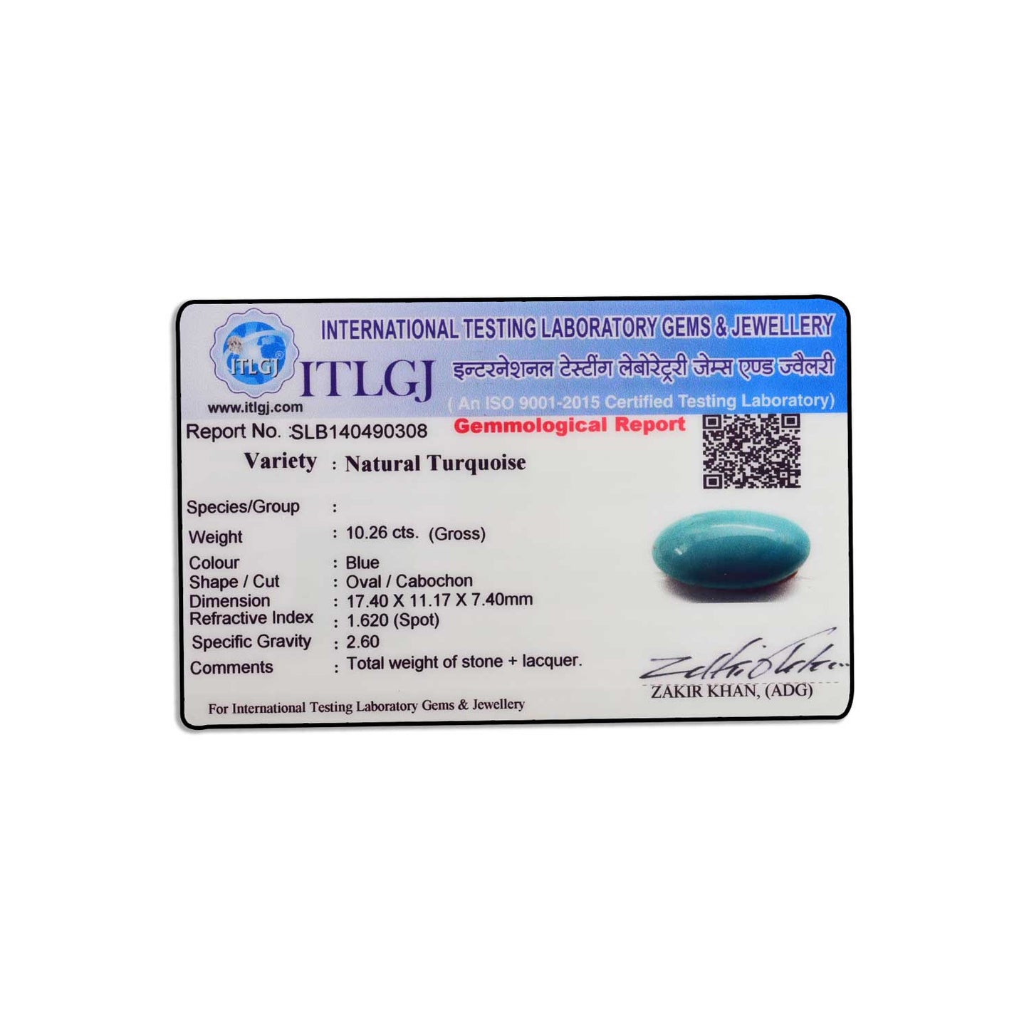 Arizona Turquoise (Firoza) 10.26 Carat