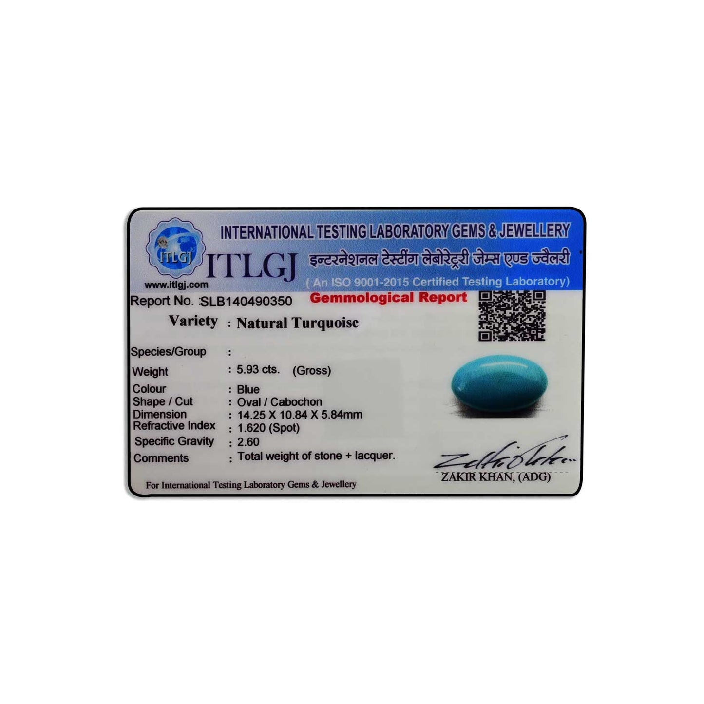 Arizona Turquoise (Firoza) 5.93 Carat