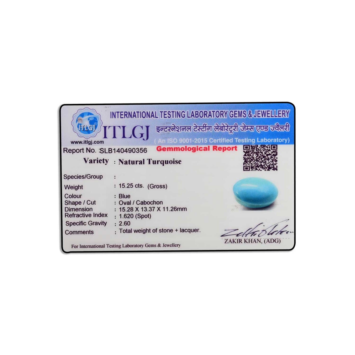 Arizona Turquoise (Firoza) 15.25 Carat