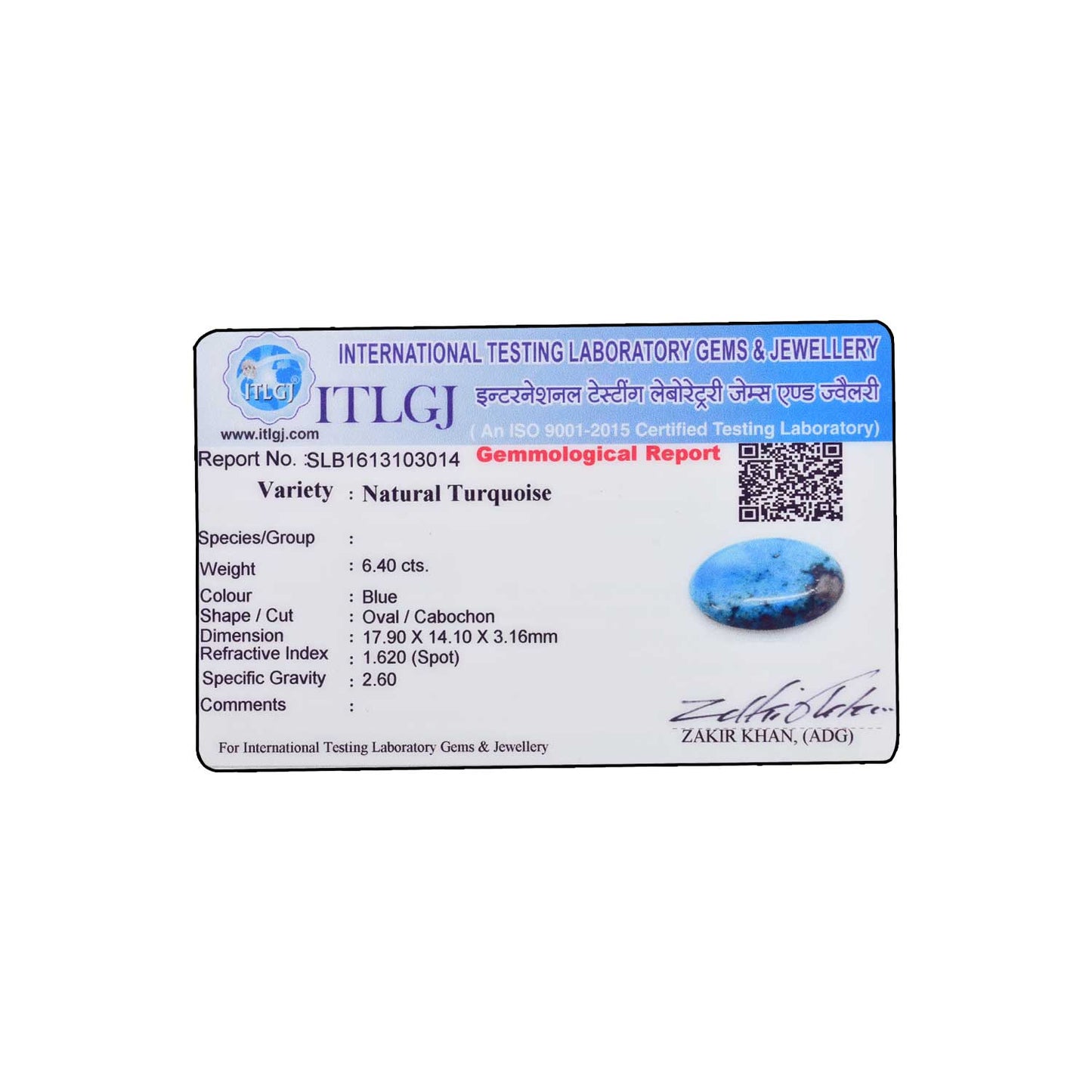 Irani Turquoise (Firoza) 6.4 Carat