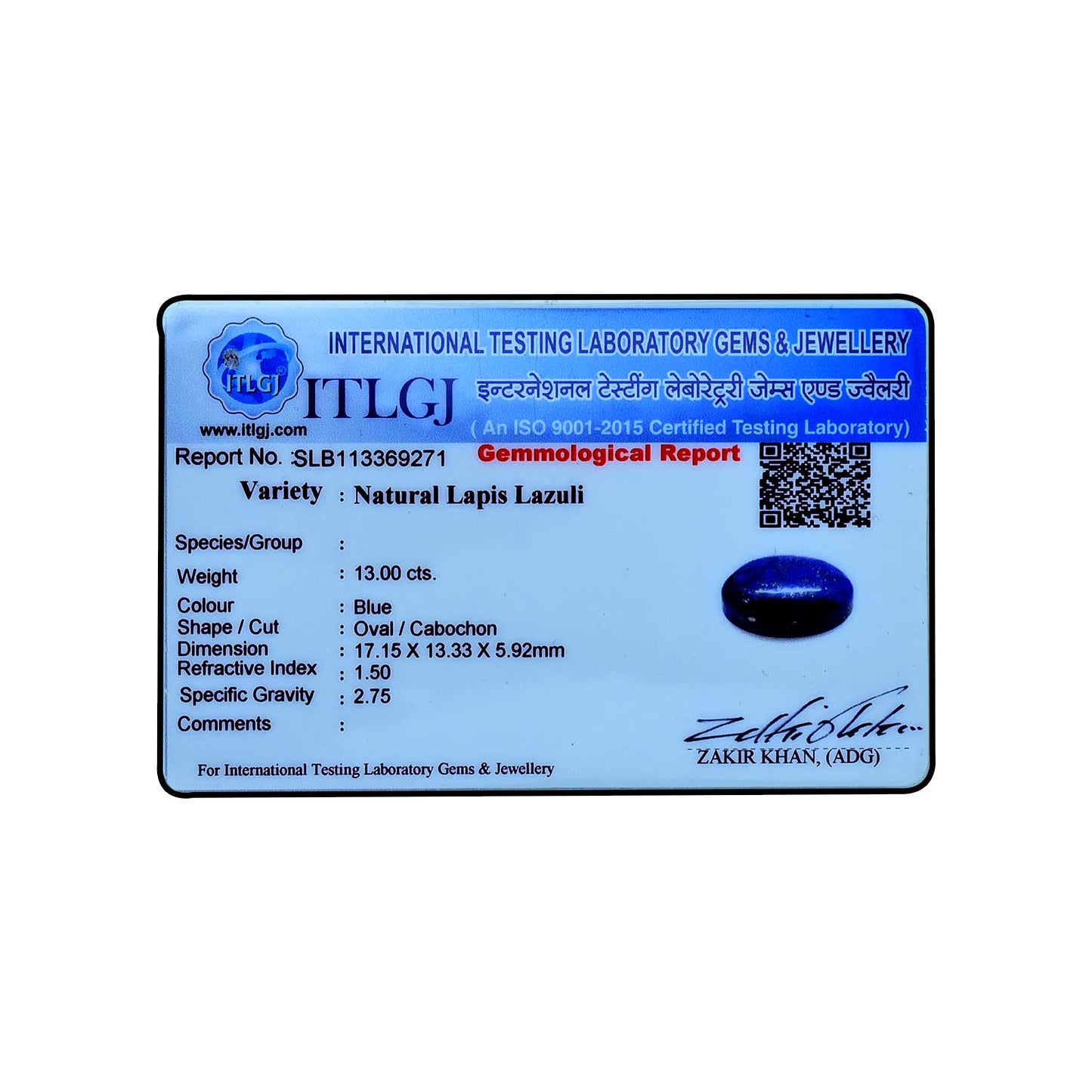 Lapis Lazuli 13 Carat