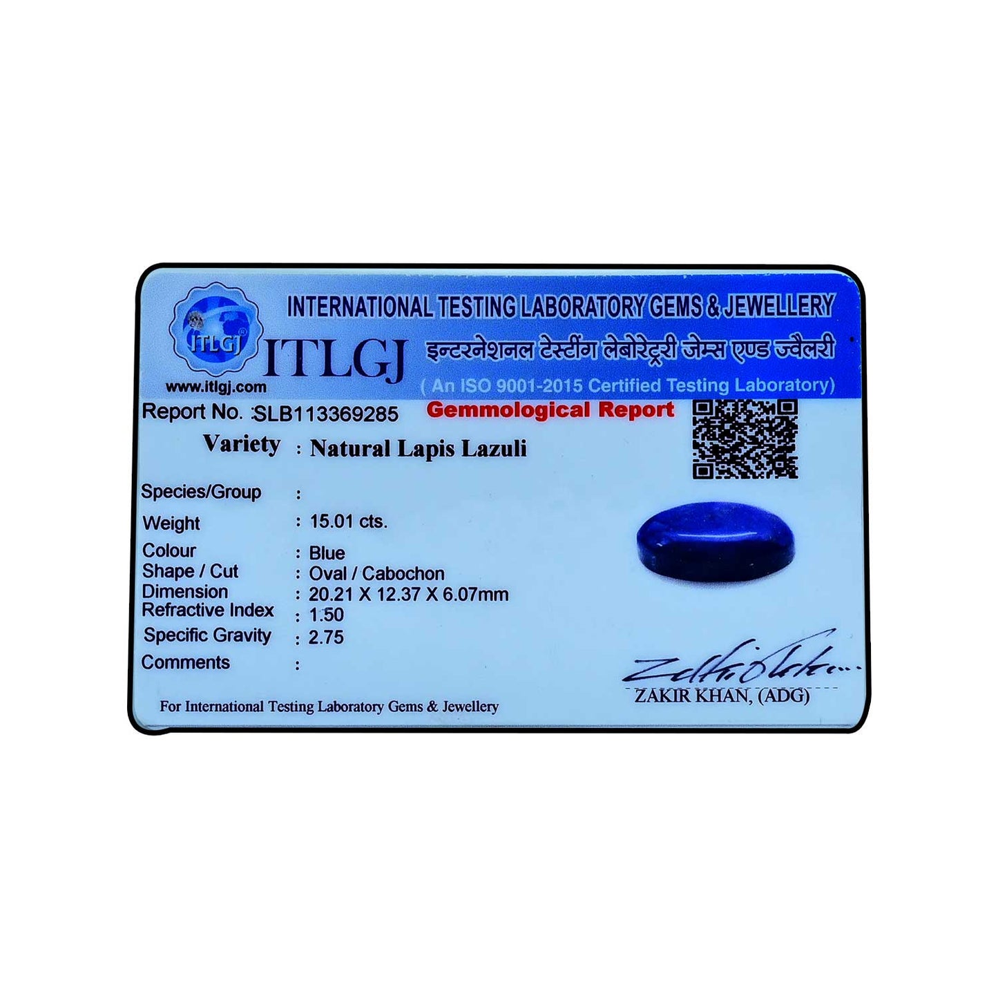 Lapis Lazuli 15.01 Carat