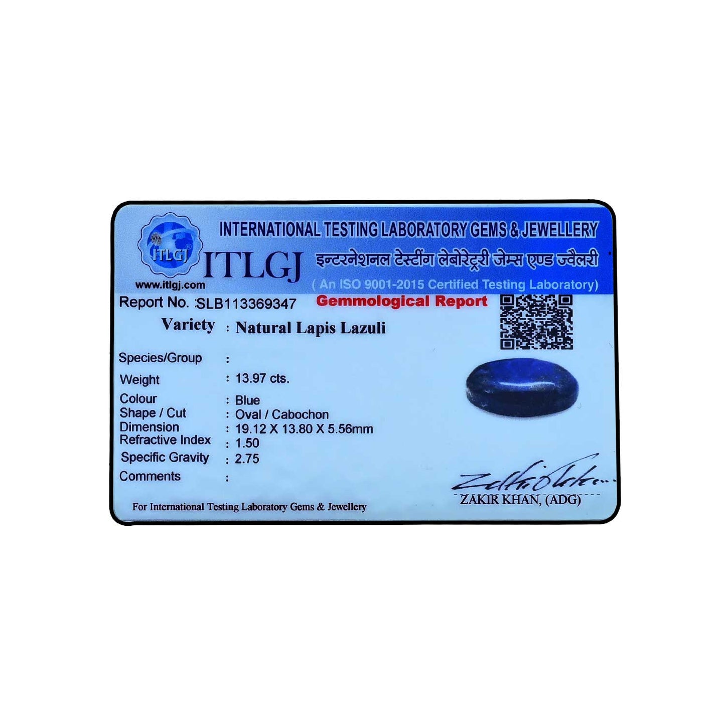 Lapis Lazuli 13.97 Carat