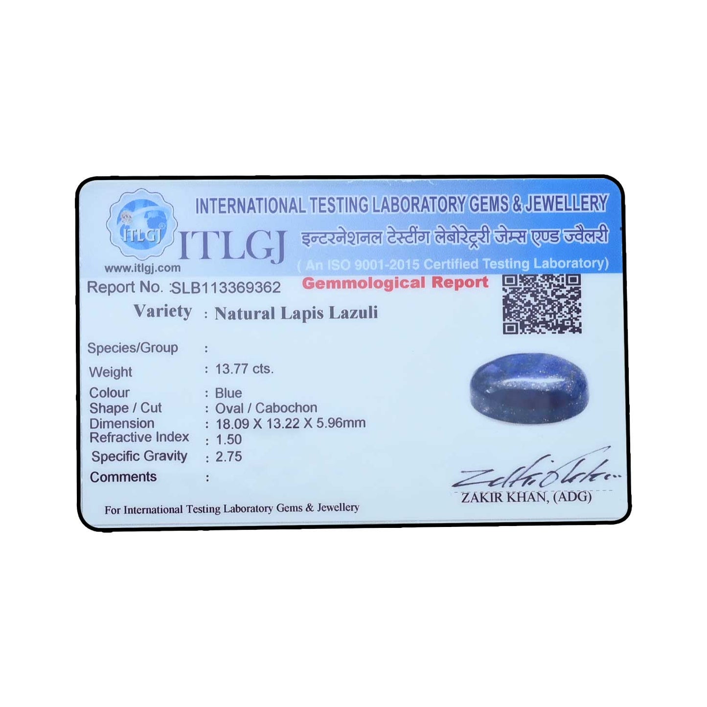 Lapis Lazuli 13.77 Carat