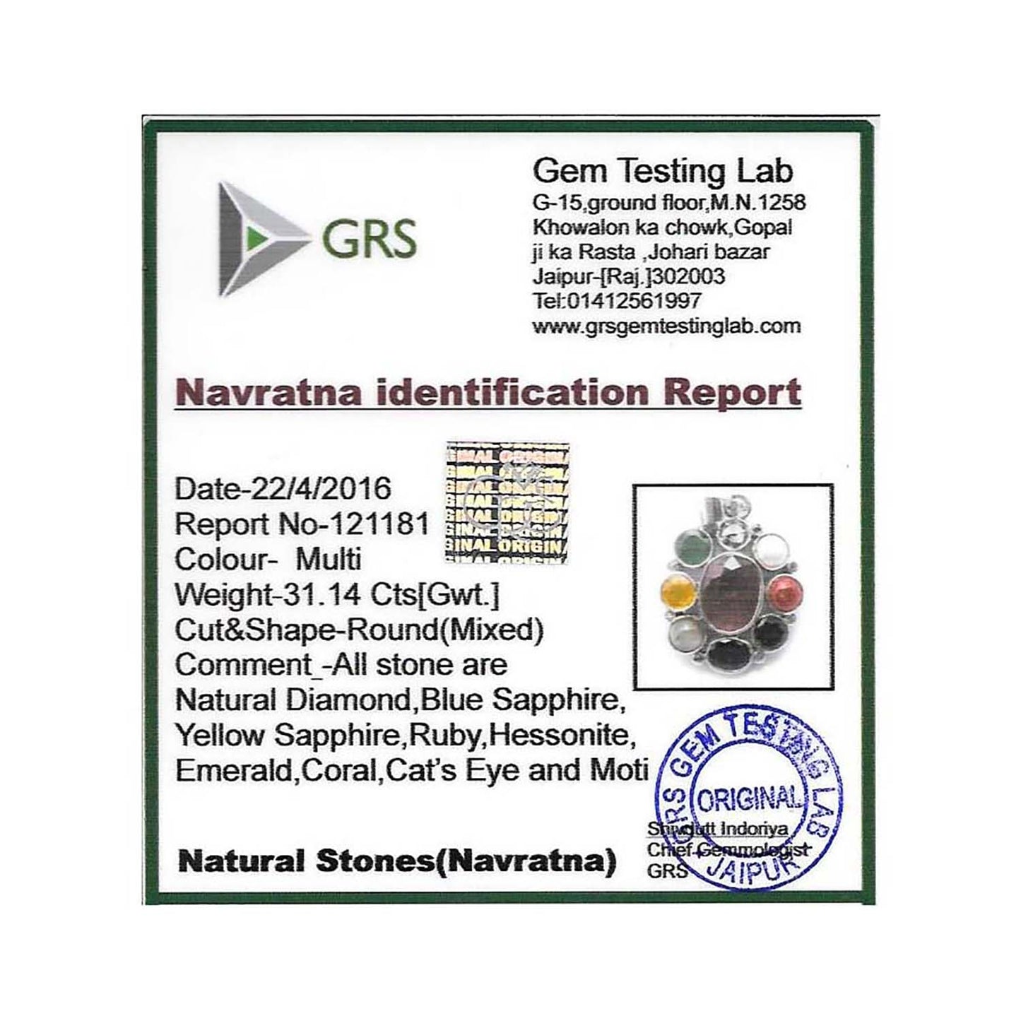 Navratan Pendant