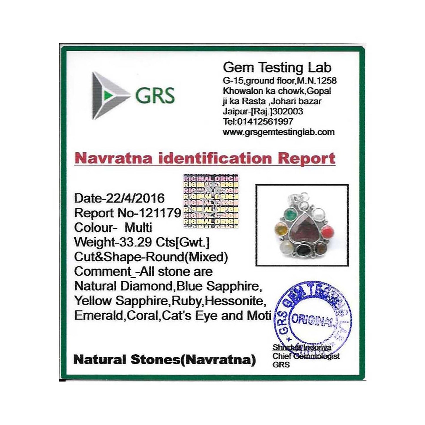 Navratan Pendant