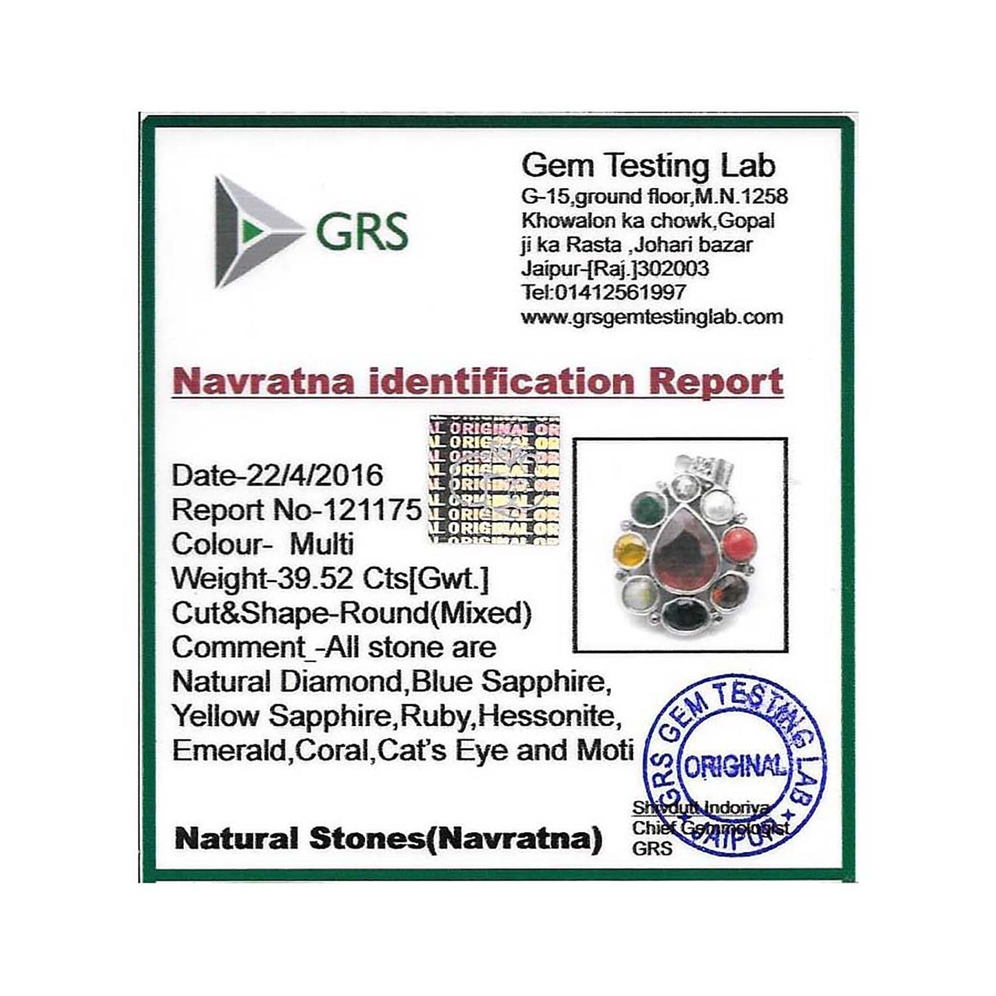 Navratan Pendant