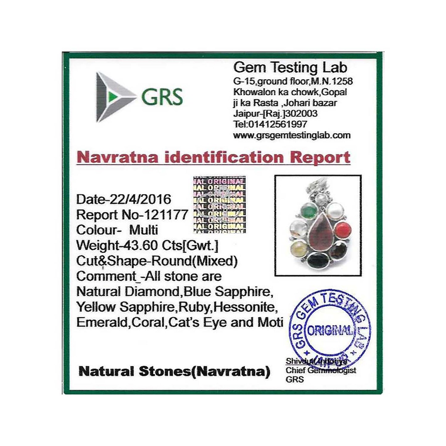 Navratan Pendant