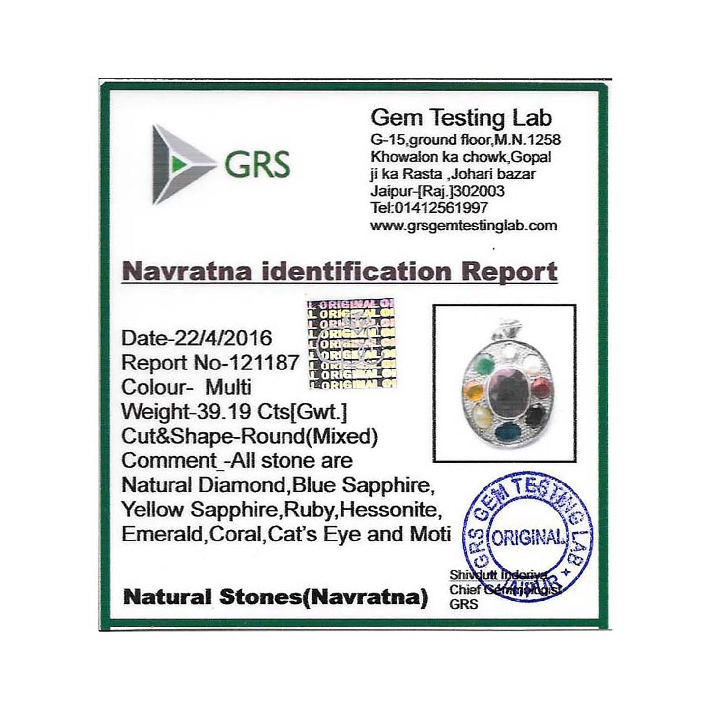 Navratan Pendant