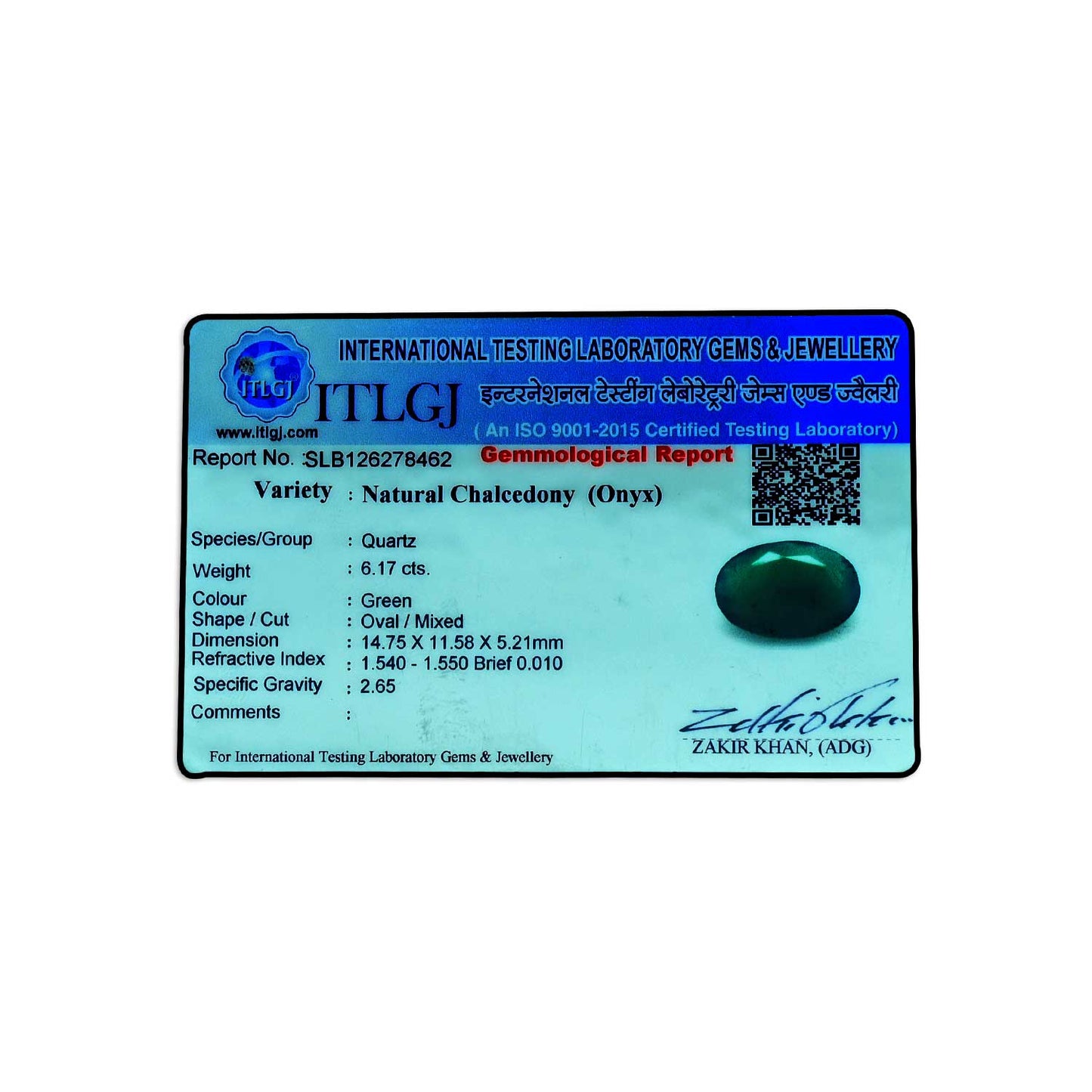 Green Onyx 6.17 Carat