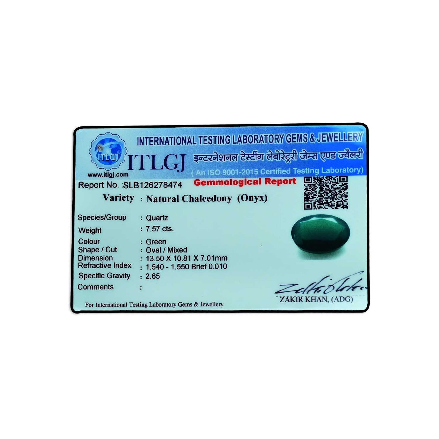 Green Onyx 7.57 Carat