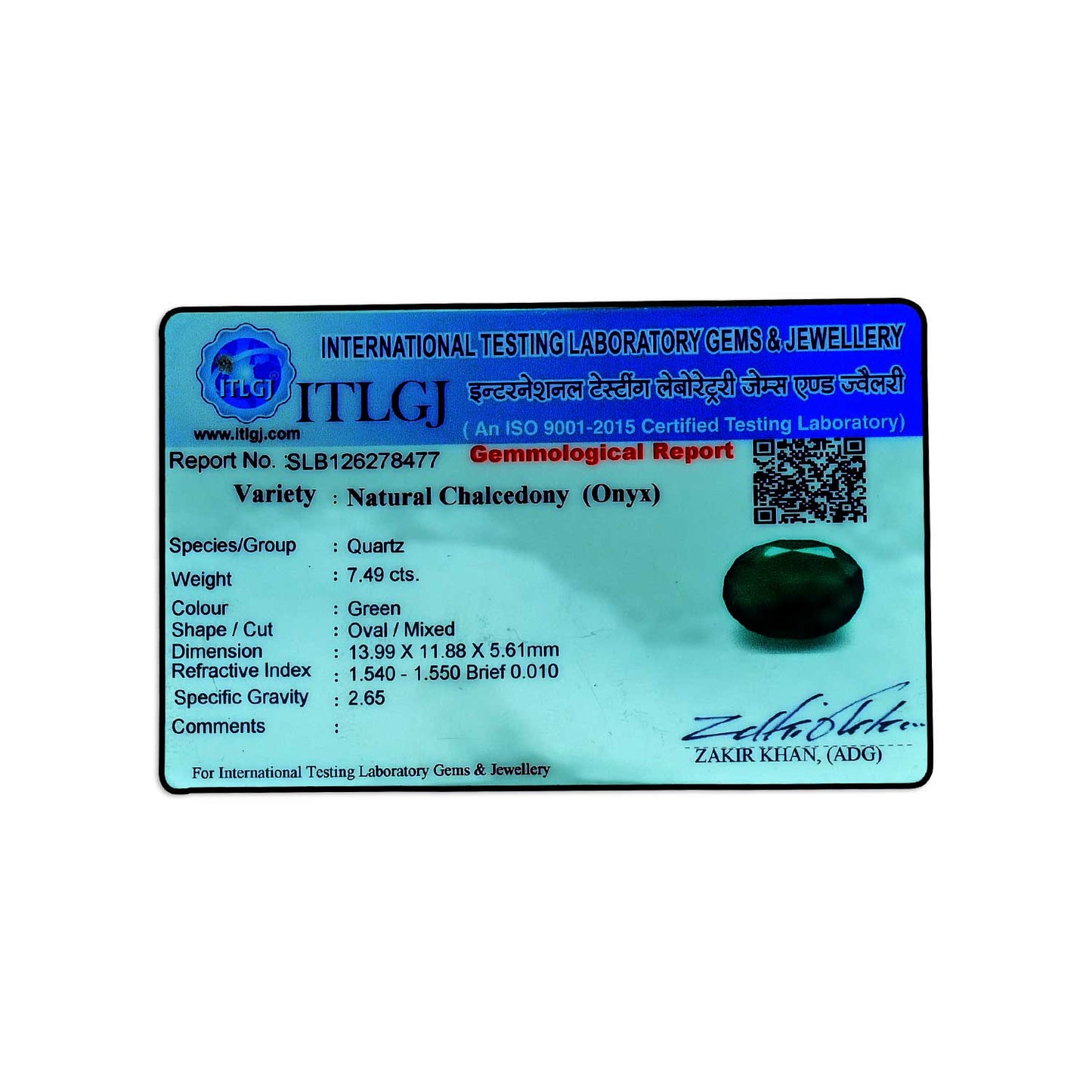 Green Onyx 7.49 Carat