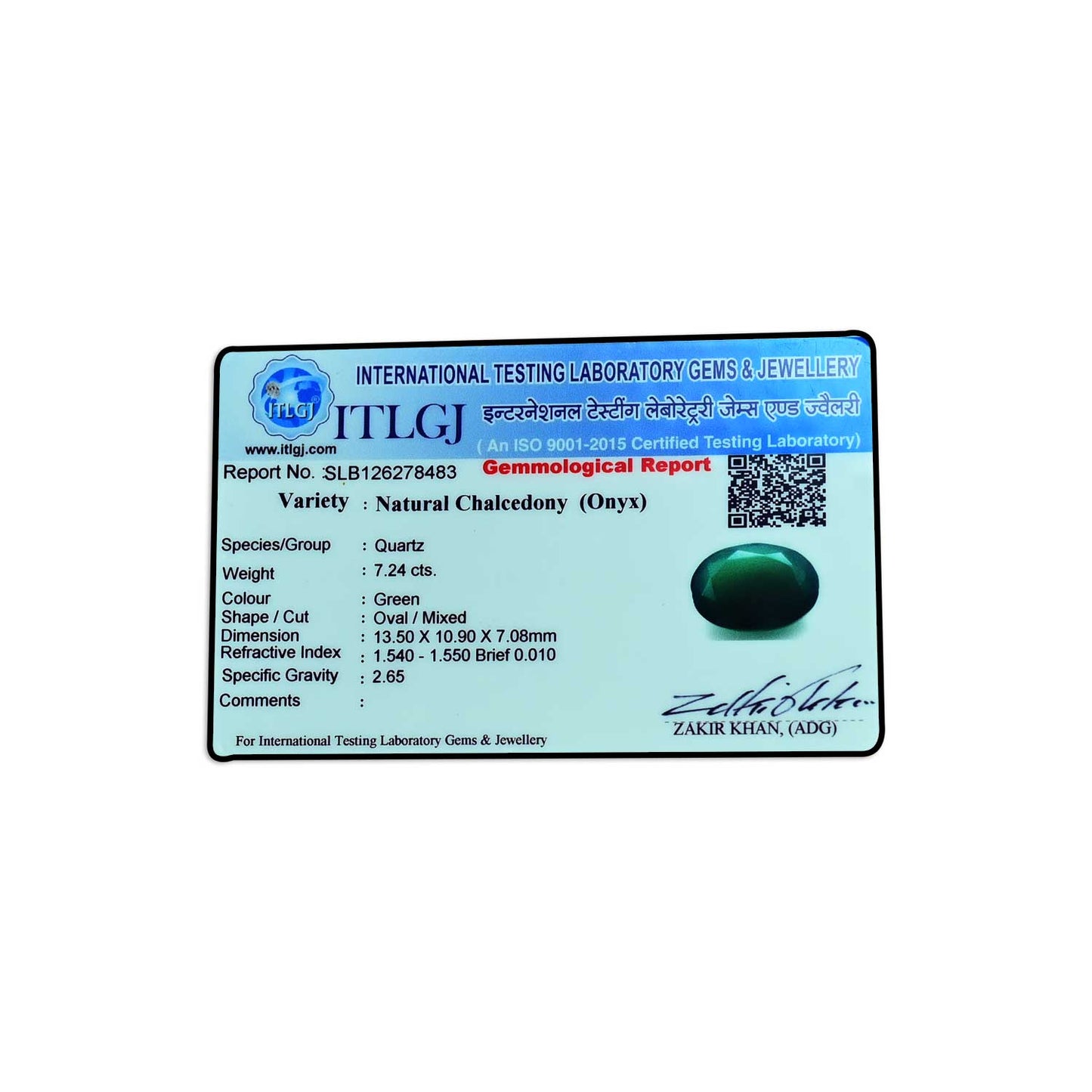 Green Onyx 7.24 Carat