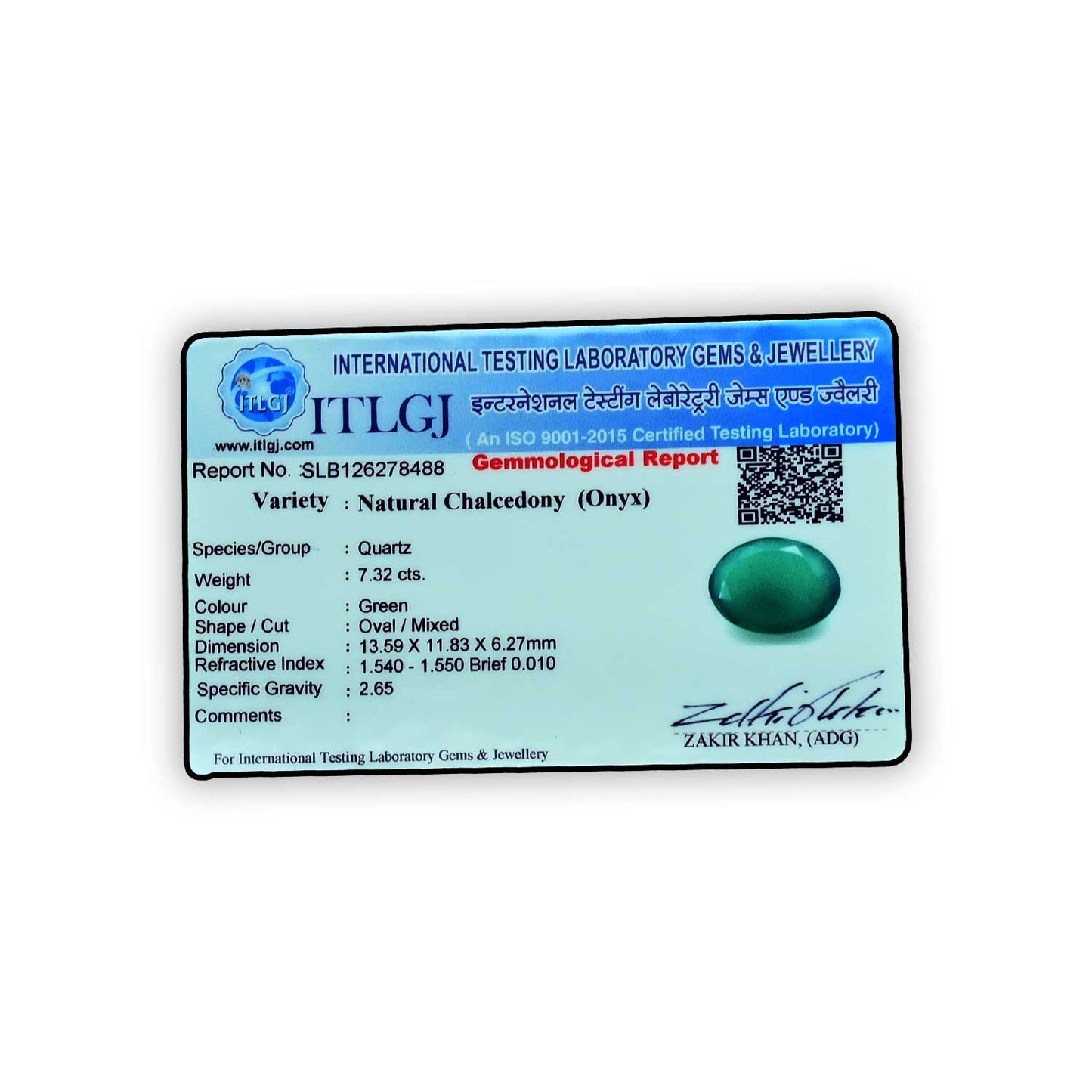 Green Onyx 7.32 Carat