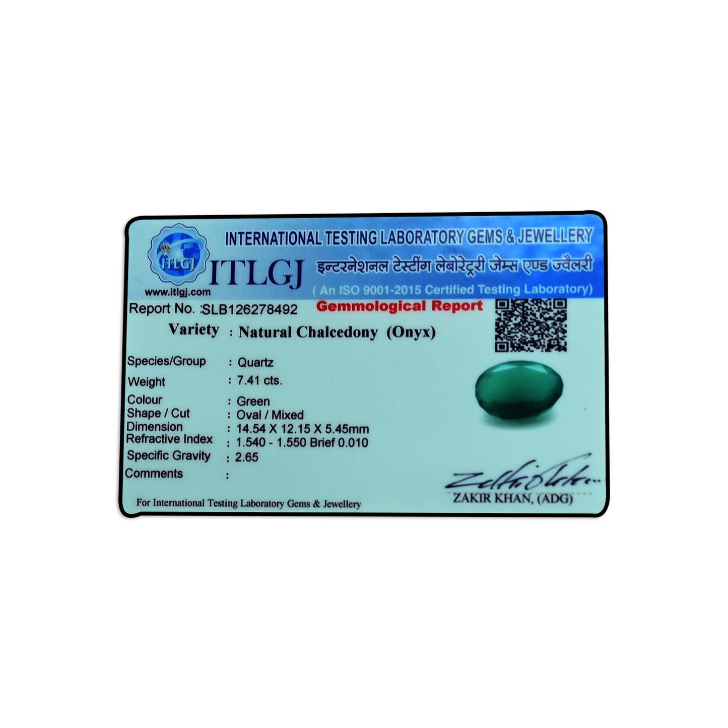 Green Onyx 7.41 Carat