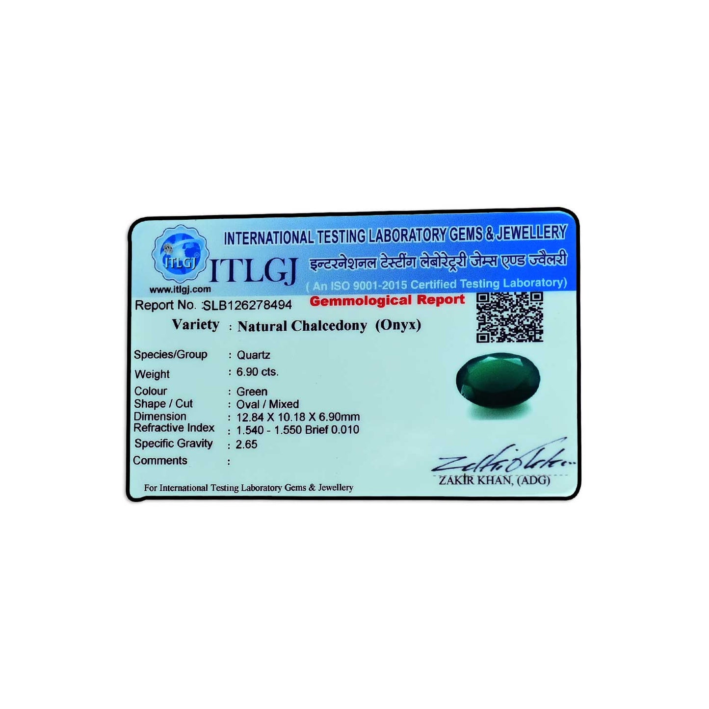 Green Onyx 6.9 Carat