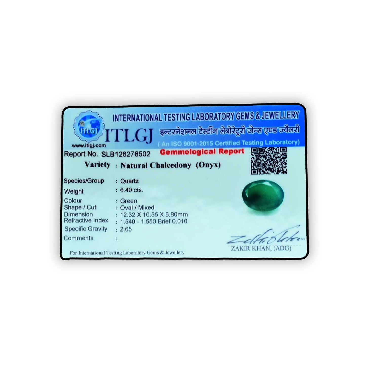 Green Onyx 6.4 Carat
