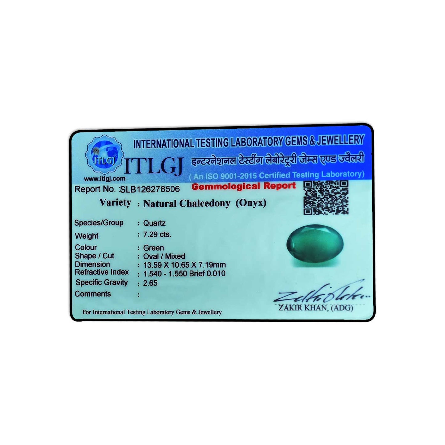 Green Onyx 7.29 Carat