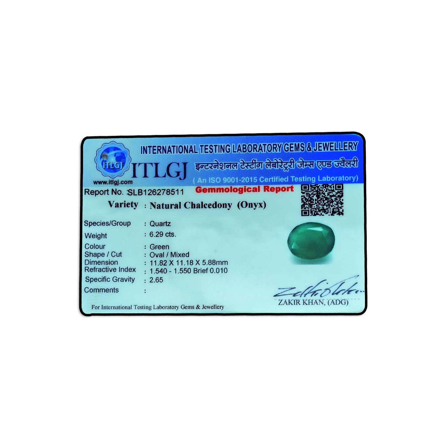 Green Onyx 6.29 Carat