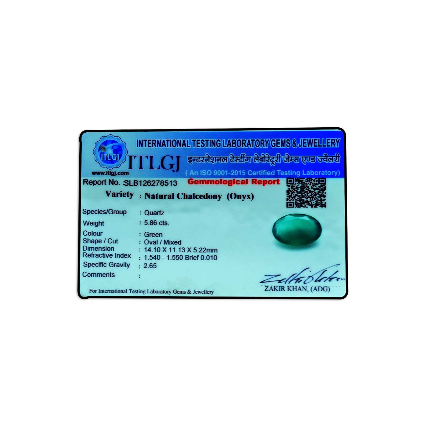 Green Onyx 5.86 Carat