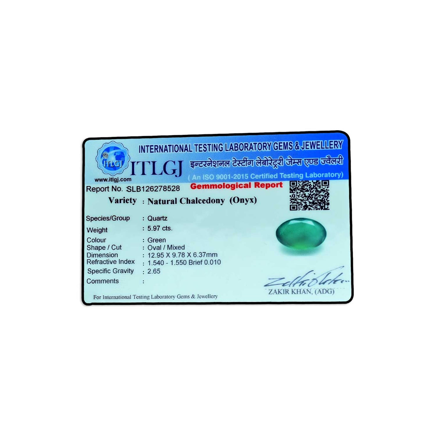 Green Onyx 5.97 Carat