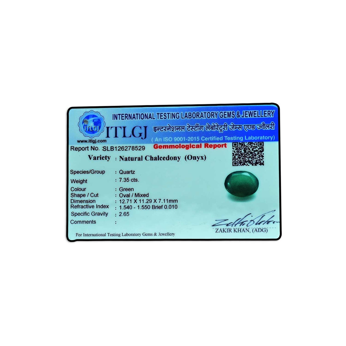 Green Onyx 7.35 Carat