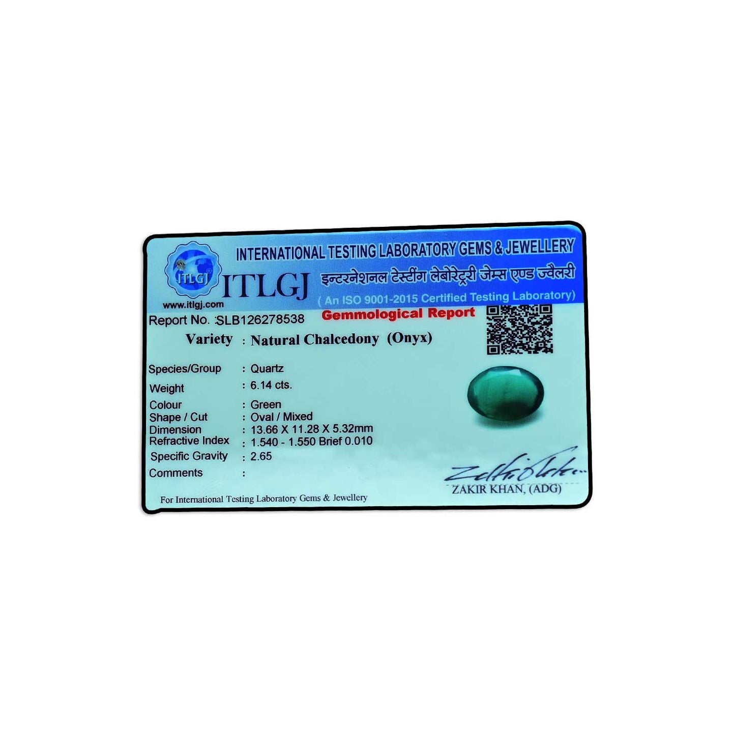 Green Onyx 6.14 Carat