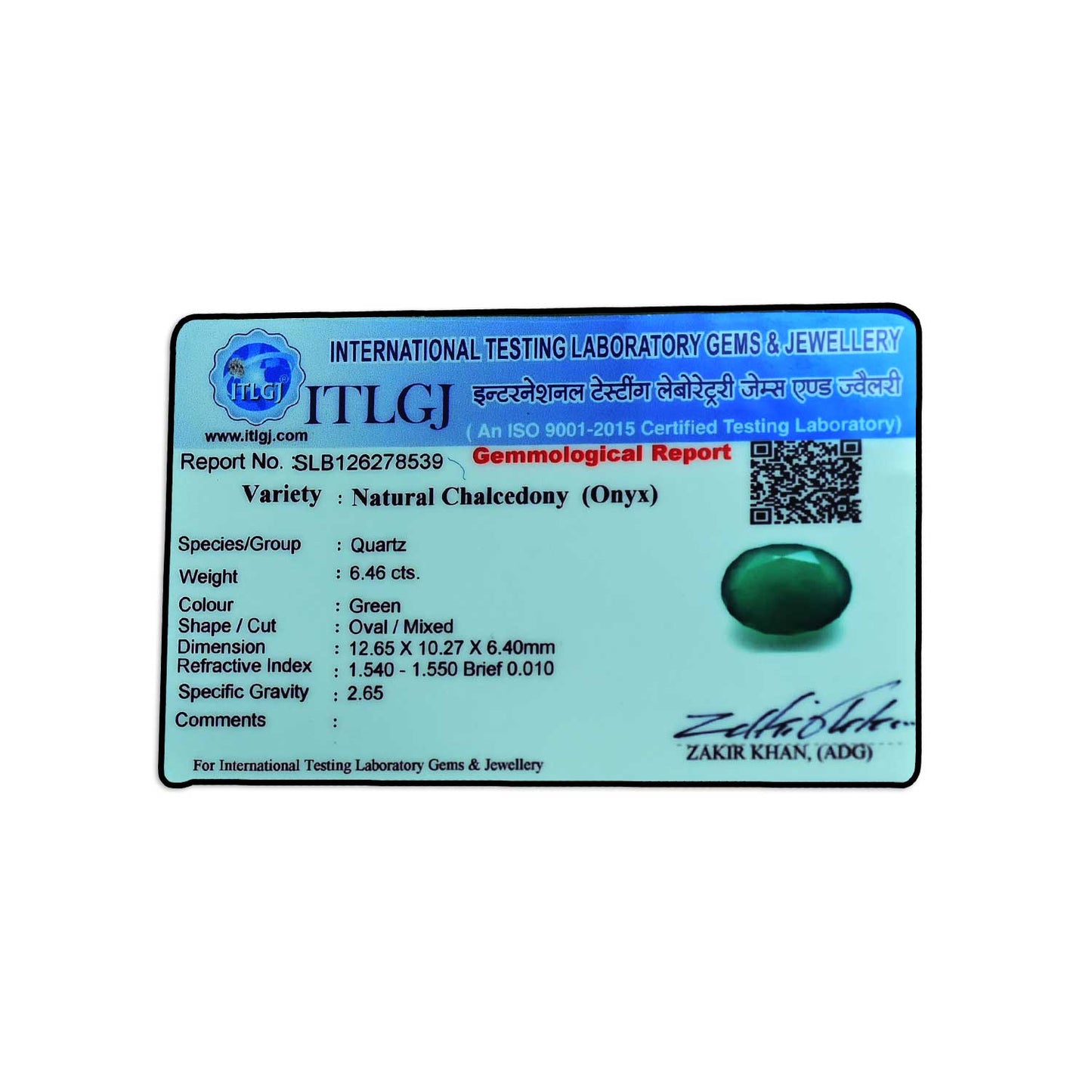 Green Onyx 6.46 Carat