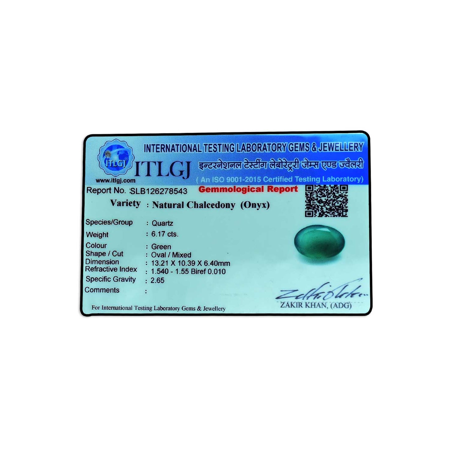 Green Onyx 6.17 Carat