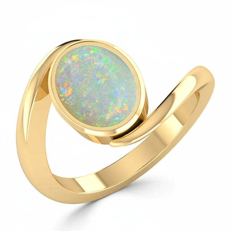 Opal (Special Quality) Gold Wave Ring (R3)