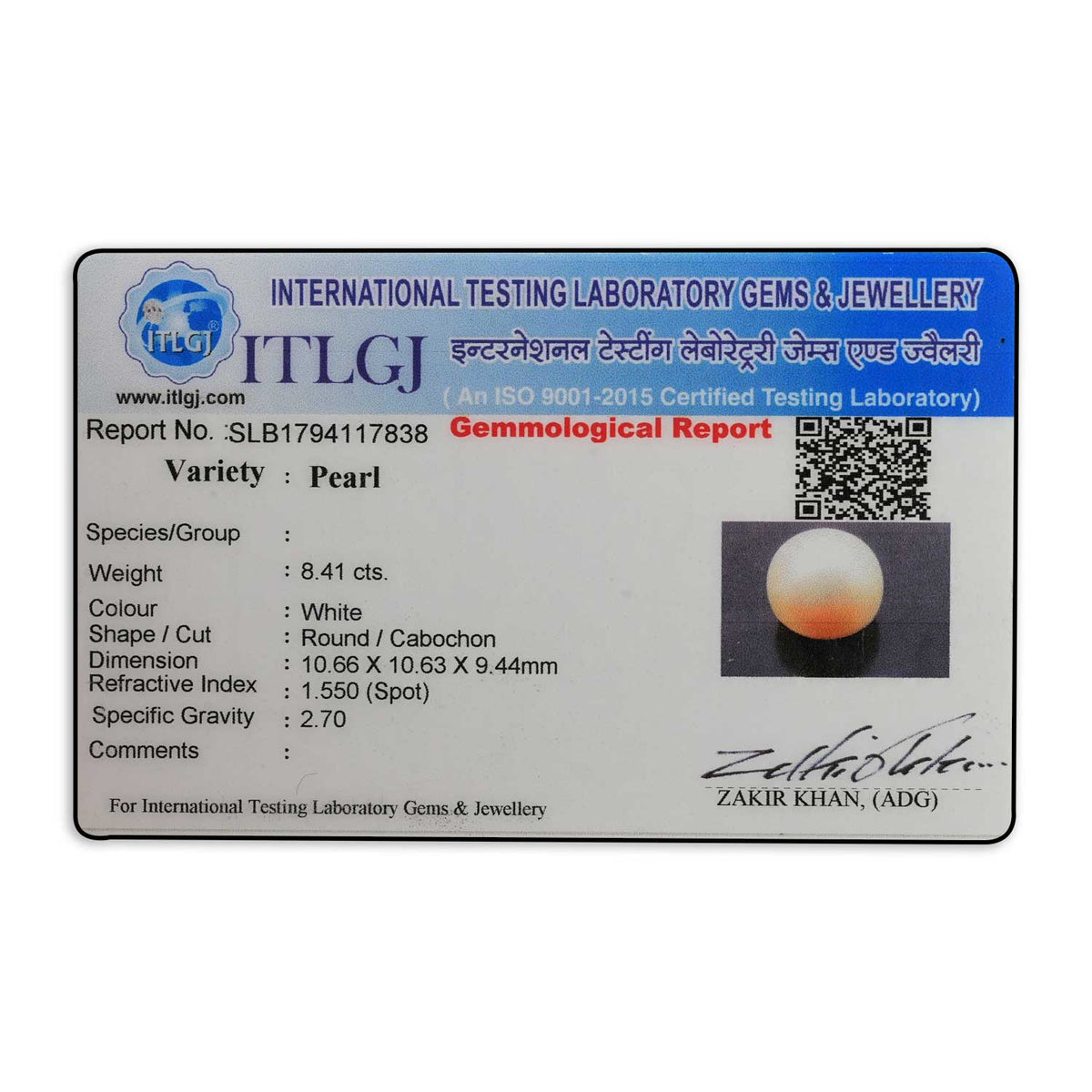 Fresh Water Pearl (Moti) 8.41 Carat