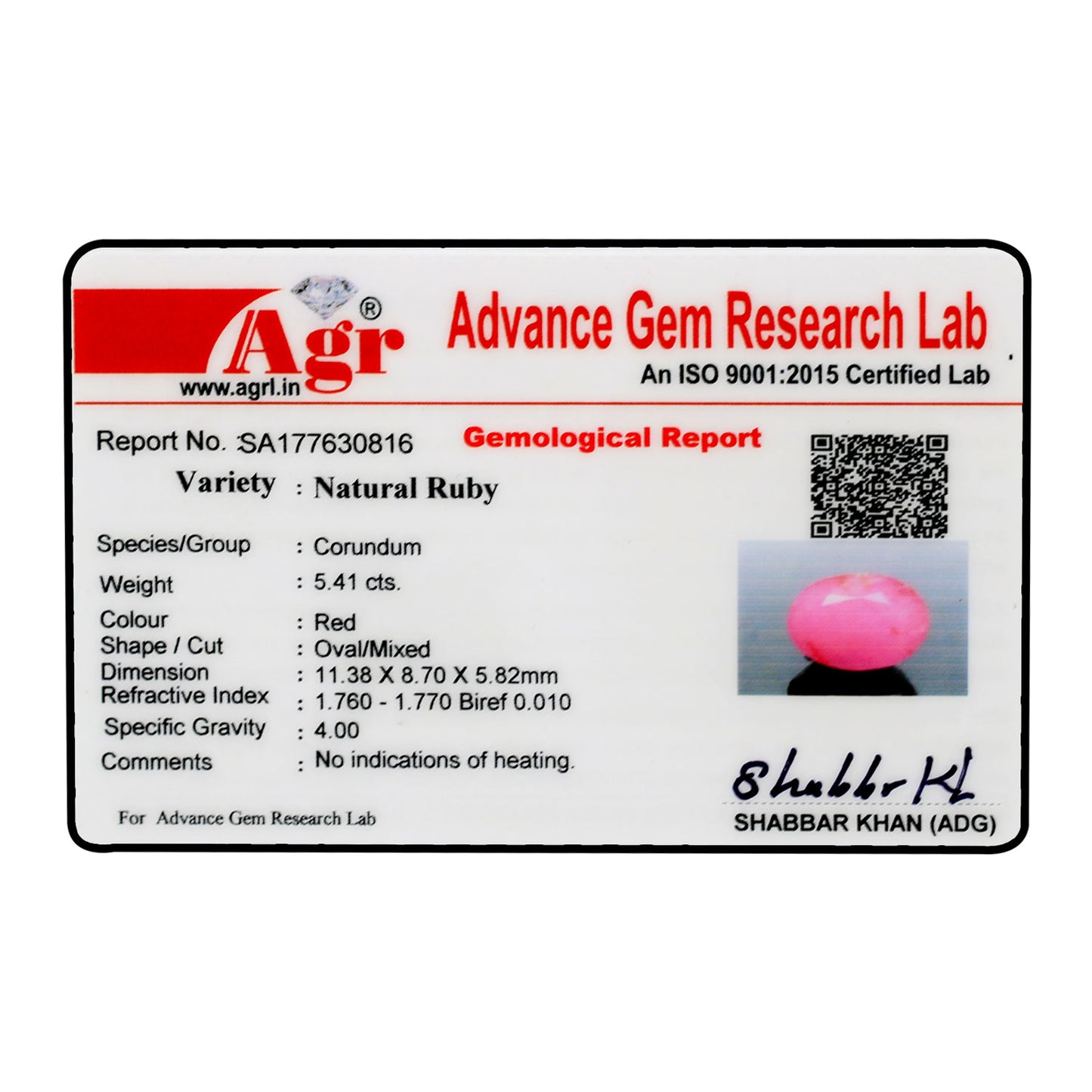 Ruby - 5.41 Carat