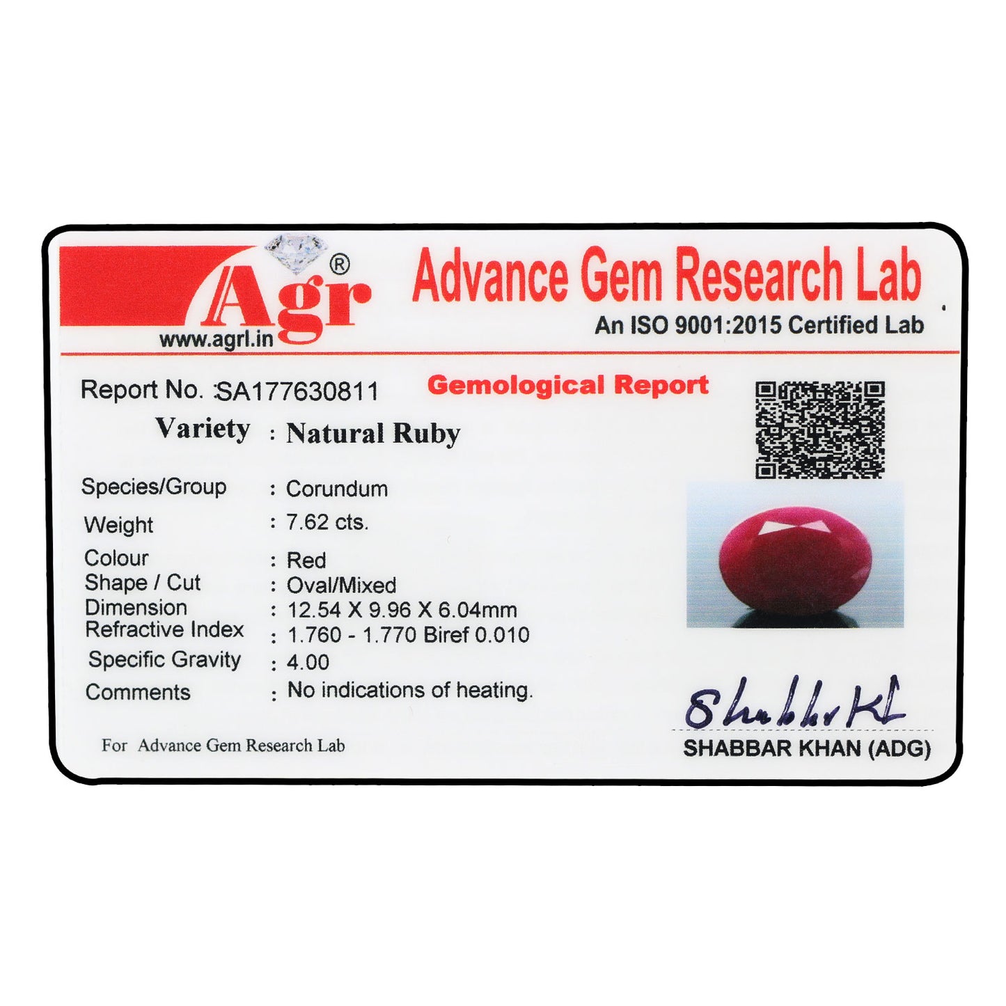 Ruby - 7.62 Carat