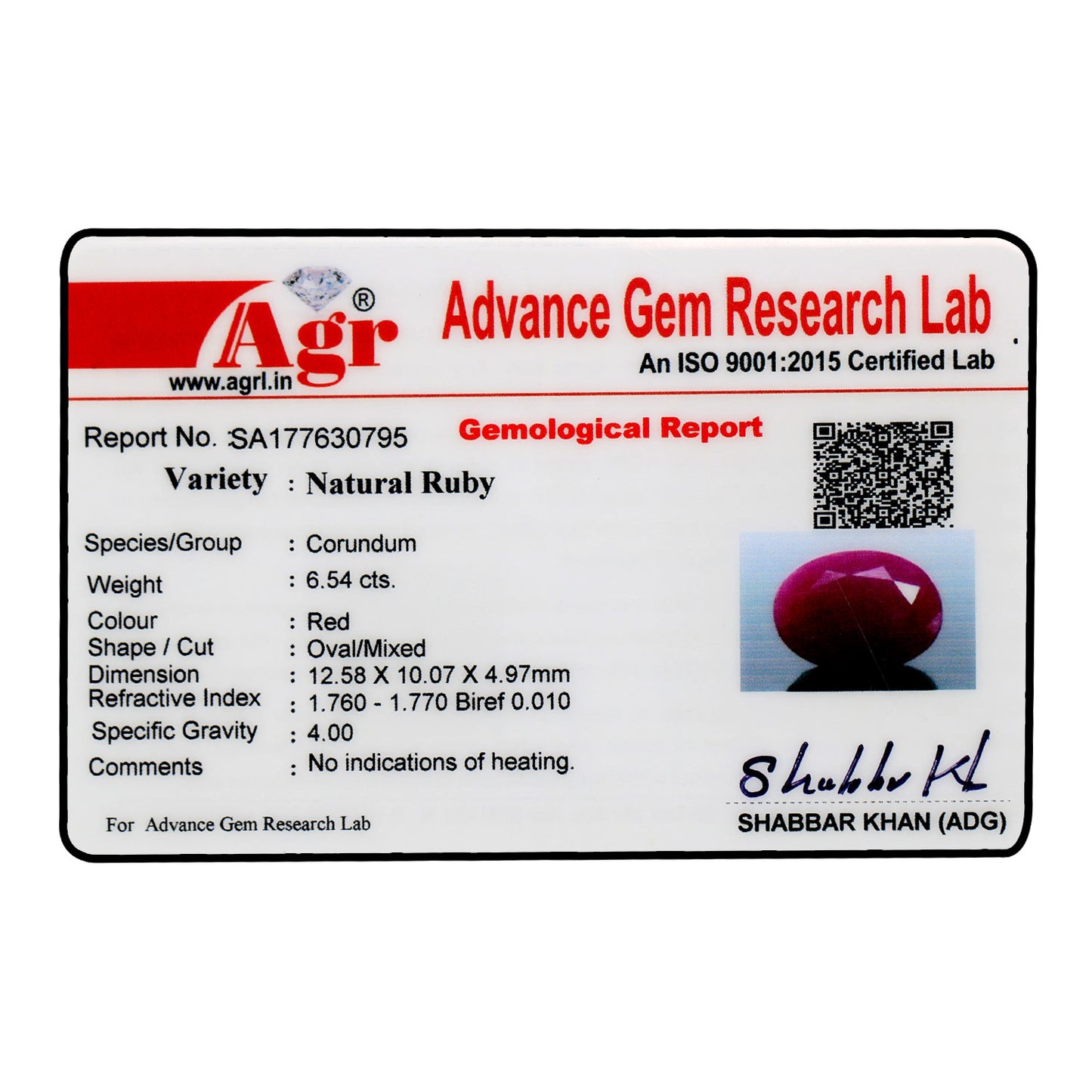 Ruby - 6.54 Carat