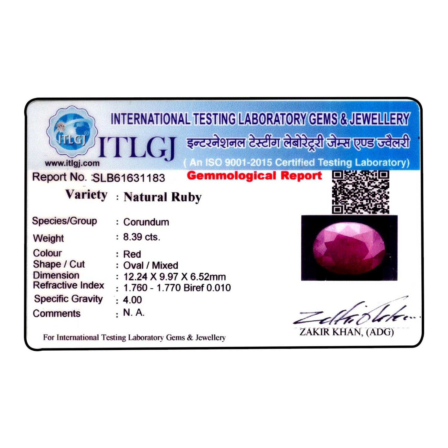 Ruby - 8.39 Carat