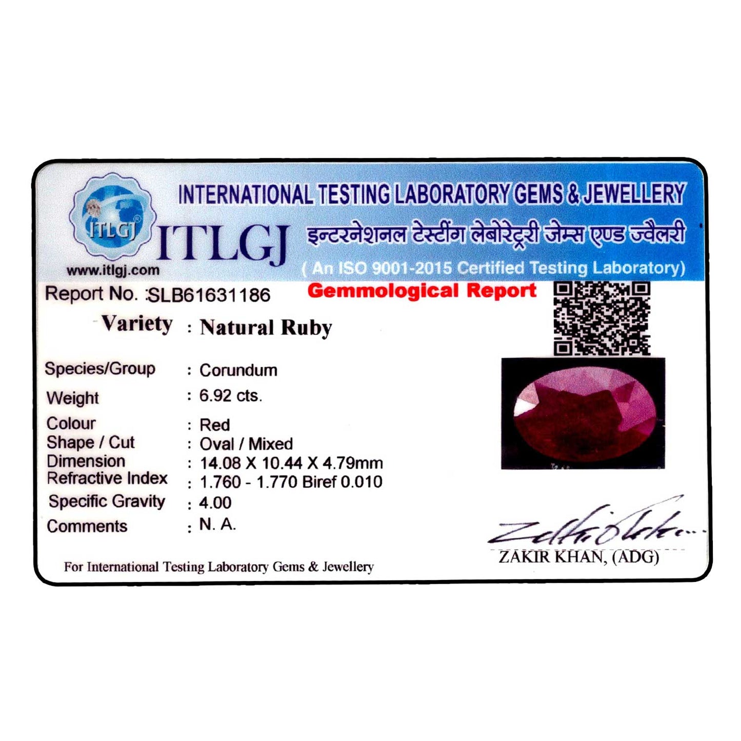 Ruby - 6.92 Carat