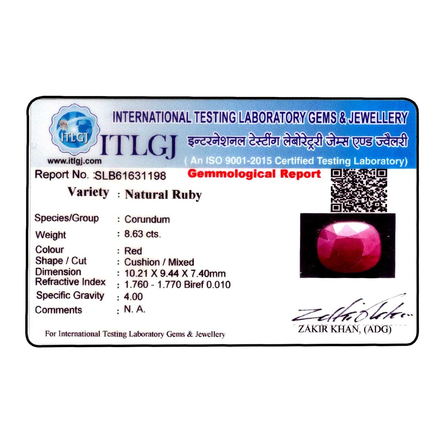 Ruby - 8.63 Carat